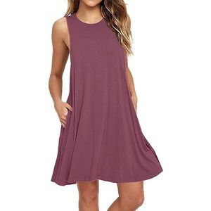 Mauve sleeveless style T-shirt dress